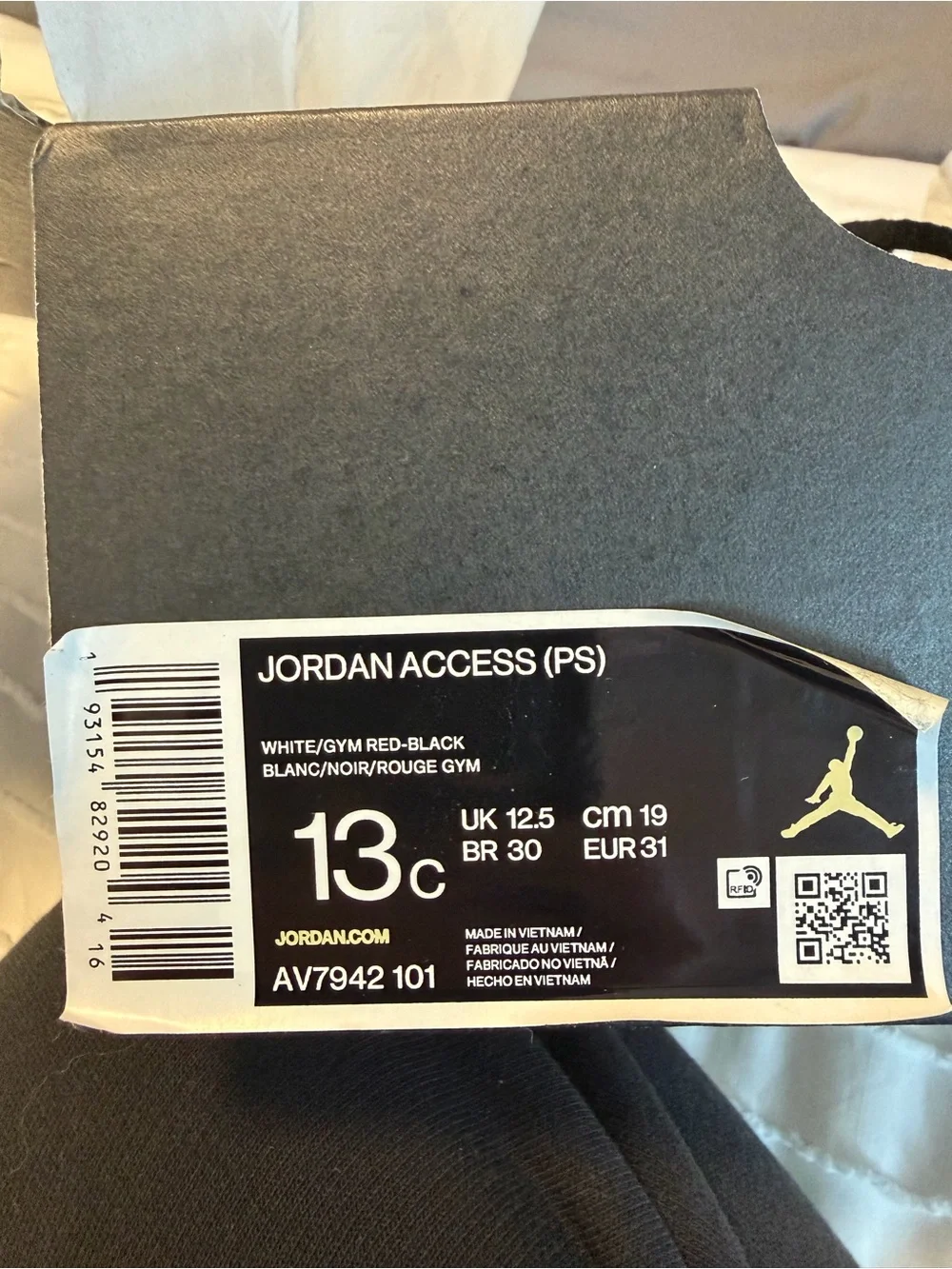 Nike Air Jordan Access PS Sneaker in White, Black & Red size 13 - Picture 6 of 7